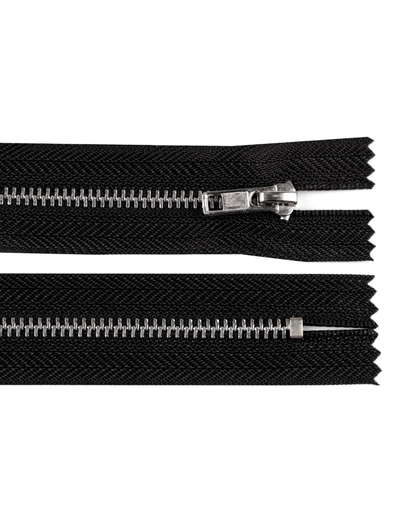 Kovový zips No 3 dĺžka 18 cm nohavicový so striebornými zúbkami - 1 ks | Mimib