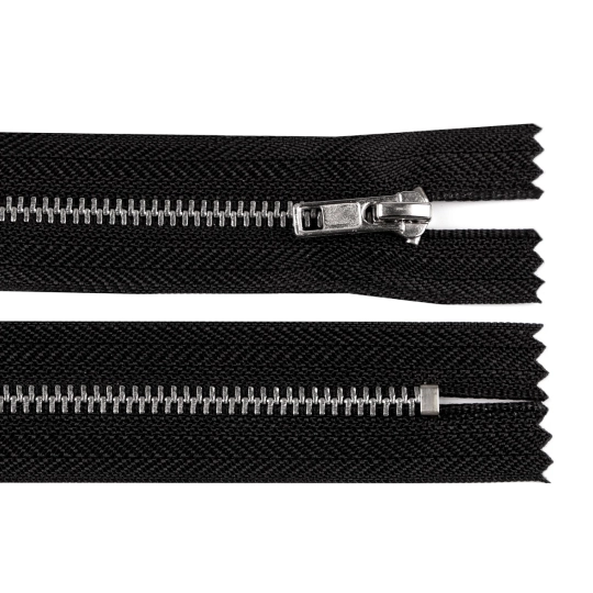 Kovový zips No 3 dĺžka 18 cm nohavicový so striebornými zúbkami - 1 ks | Mimib