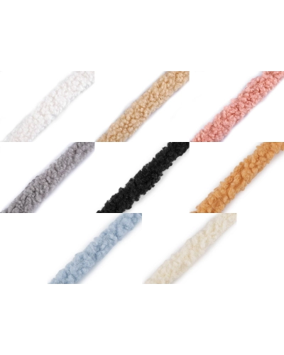 Všívacia lemovka / lampas imitácia baránka okrúhla šírka 3,5 cm - 1 m | Mimib