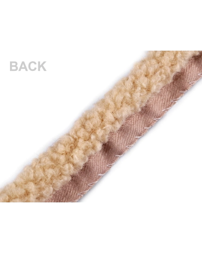 Všívacia lemovka / lampas imitácia baránka okrúhla šírka 3,5 cm - 1 m | Mimib