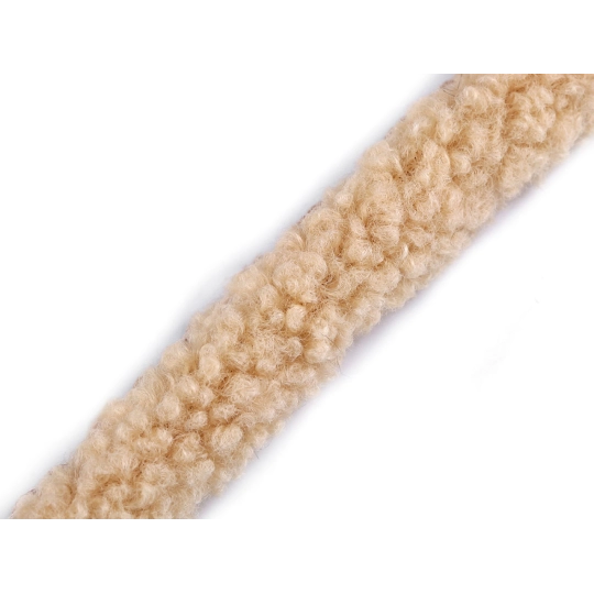 Všívacia lemovka / lampas imitácia baránka okrúhla šírka 3,5 cm - 1 m | Mimib