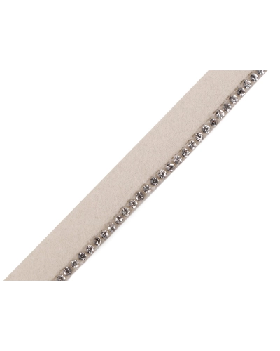 Polyesterová paspulka / kéder so sklenenými kamienkami šírka 10 mm - 1 m | Mimib