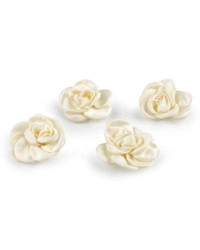 Saténový kvet ruže na našitie a nalepenie Ø5, 6 cm - 4 ks | Mimib