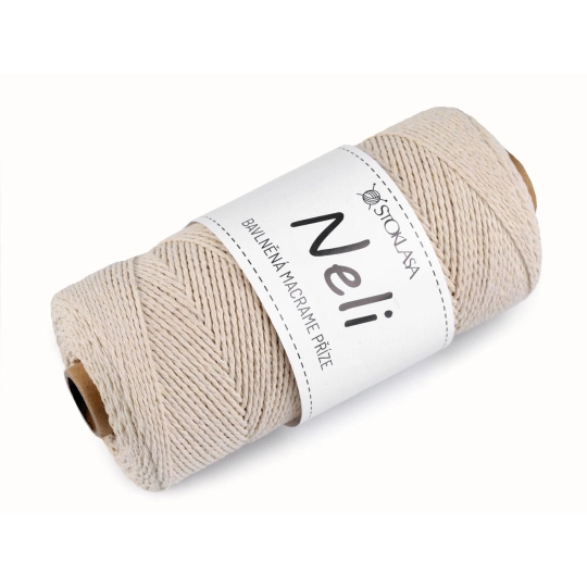 Bavlnená priadza macrame Neli Ø2 mm 240 g rozčesávacia - 1 ks | Mimib