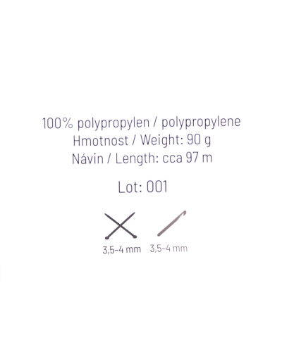 Pletacia a háčkovacia priadza Anet macrame Ø2 mm 90 g - 1 ks | Mimib