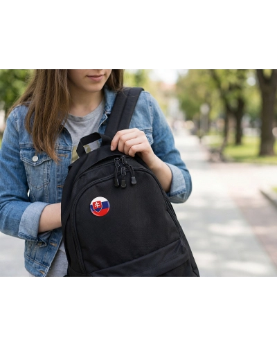 Brošňa / placka vlajka Slovenská republika Ø3,5 cm - 6 ks | Mimib