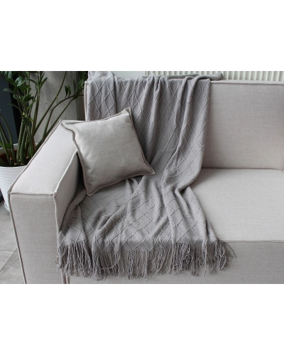 Pletená deka / prehoz so strapcami 130x155 cm - 1 ks | Mimib