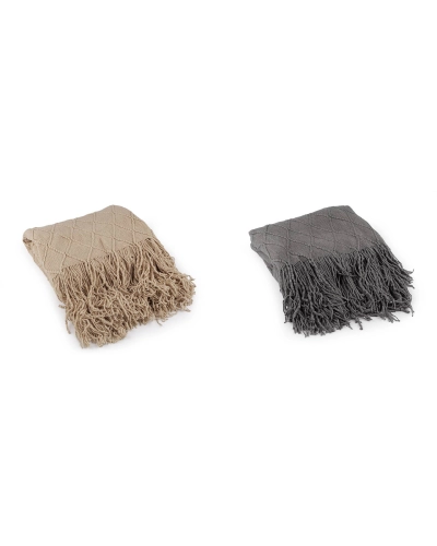 Pletená deka / prehoz so strapcami 130x155 cm - 1 ks | Mimib