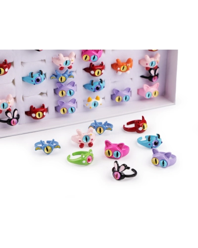 Sada detských prstienkov v krabičke mačky a príšerky - 36 ks | Mimib