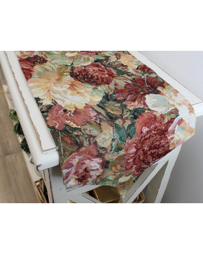Behúň / obrus gobelín kvety 33x175 cm - 1 ks | Mimib