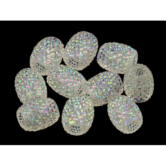 Plastové koráliky s veľkým prievlakom / plavkové 13x15 mm | Mimib
