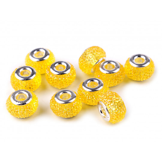 Plastové korálky s veľkým prievlakom / plavkové 9x14 mm | Mimib