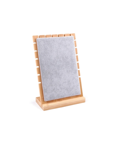 Drevený stojan so semišom na náhrdelníky a retiazky 17x25 cm - 1 ks | Mimib