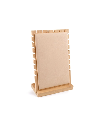 Drevený stojan so semišom na náhrdelníky a retiazky 17x25 cm - 1 ks | Mimib