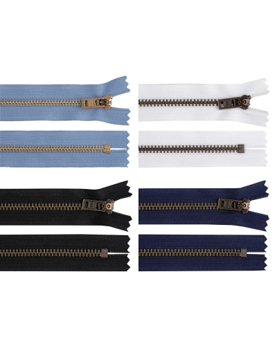 Kovový zips YKK No 5 dĺžka 18 cm staromosadzný (jeansový) - 1 ks | Mimib