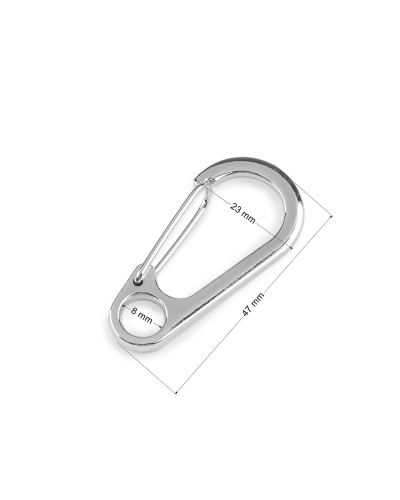 Kovová karabína, prievlak 8 mm - 1 ks | Mimib