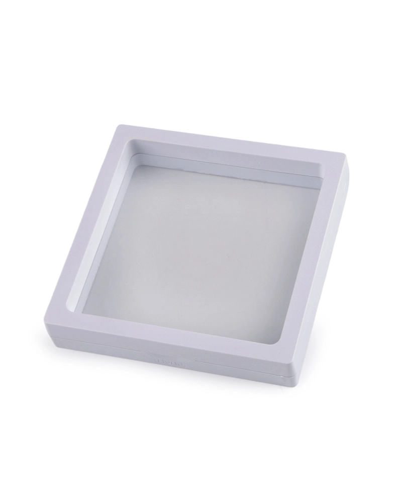 Krabička / rámček s priehľadnou fóliou na vystavenie tovaru a k darčekovému baleniu 11x11 cm - 1 ks | Mimib