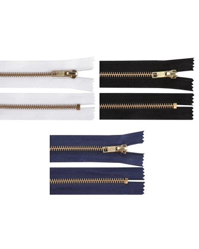 Kovový zips No 5 dĺžka 10 cm (jeansový) - 1 ks | Mimib