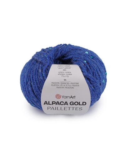 Pletacia priadza Alpaca Gold s flitrami 50 g - 1 ks | Mimib