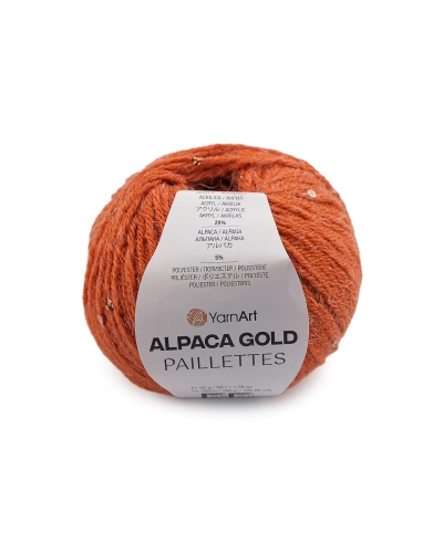 Pletacia priadza Alpaca Gold s flitrami 50 g - 1 ks | Mimib