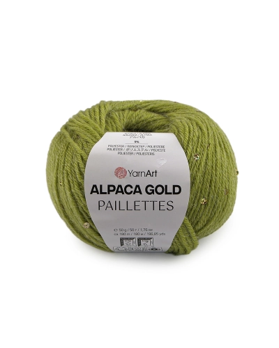 Pletacia priadza Alpaca Gold s flitrami 50 g - 1 ks | Mimib