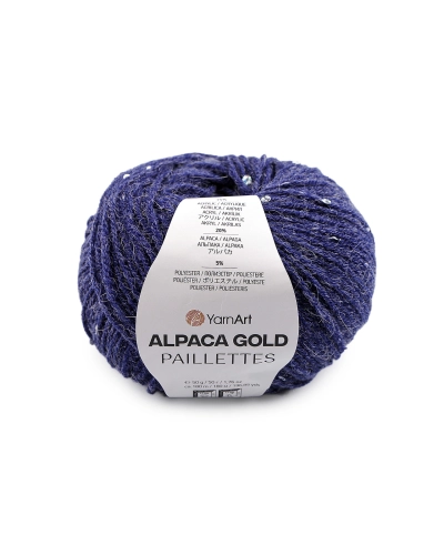 Pletacia priadza Alpaca Gold s flitrami 50 g - 1 ks | Mimib