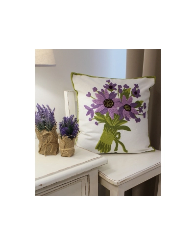 Obliečka na vankúš vyšívané kvety 45x45 cm - 2 ks | Mimib