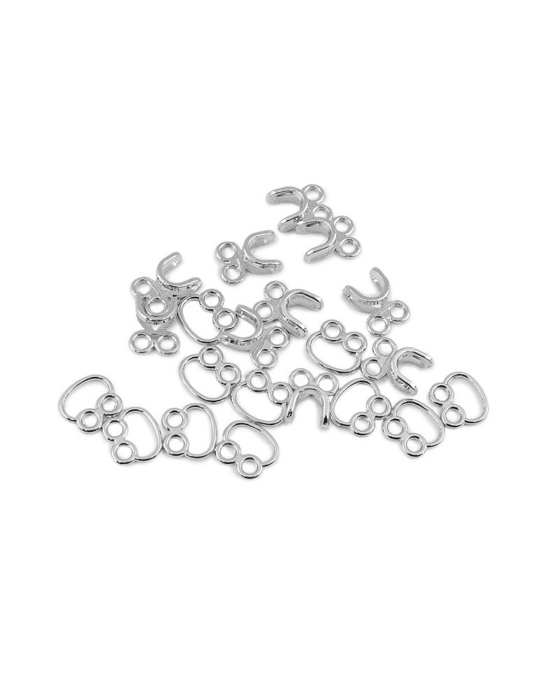 Dizajnové kovové zapínanie / háčik a očko 12x18 mm - 10 pár | Mimib