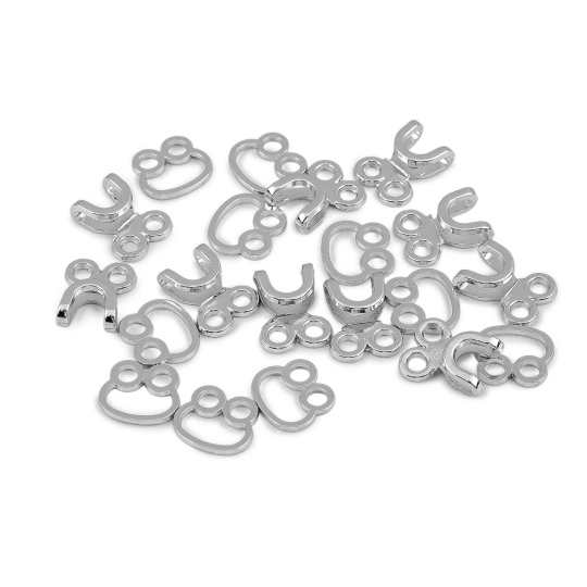Dizajnové kovové zapínanie / háčik a očko 15x23 mm - 10 pár | Mimib