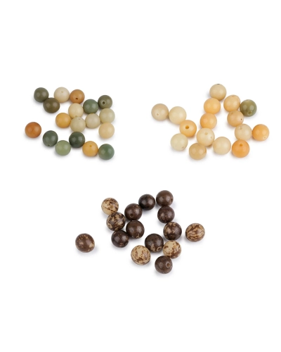 Plastové koráliky prírodný vzhľad Ø11, 12, 13 mm - 20 g | Mimib