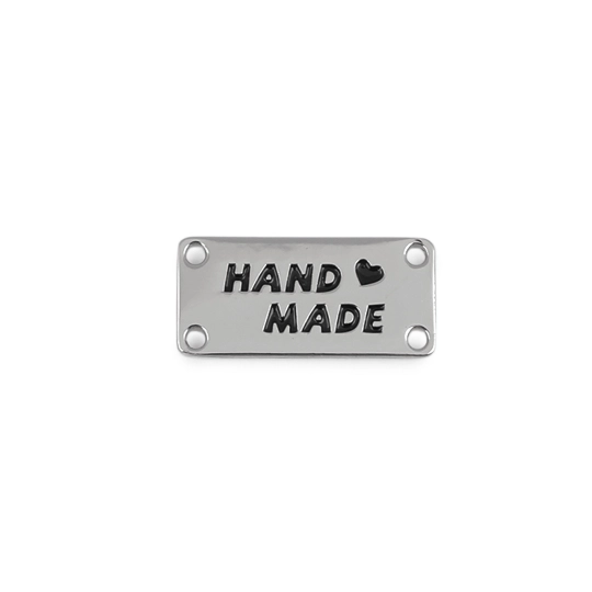 Kovový štítok na našitie Handmade - 1 ks | Mimib
