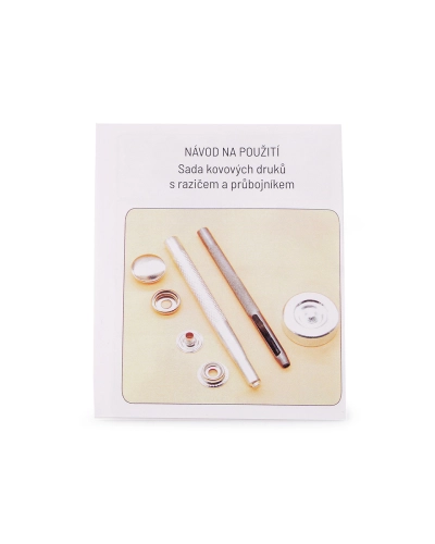 Gombíky stláčacie s krúžkom Ø15 mm s razičom a priebojníkom, na hrubé látky - 1 sada | Mimib