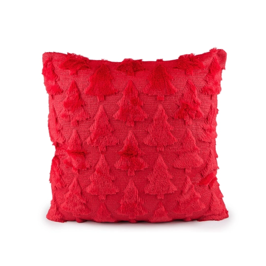 Vianočná obliečka na vankúš plyšová so stromčekmi 45x45 cm - 1 ks | Mimib
