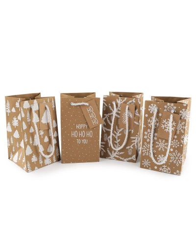 Vianočná darčeková taška natural 10,5x18 cm - 1 ks | Mimib