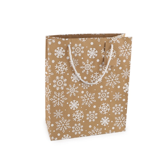 Vianočná darčeková taška natural 26x32 cm - 1 ks | Mimib