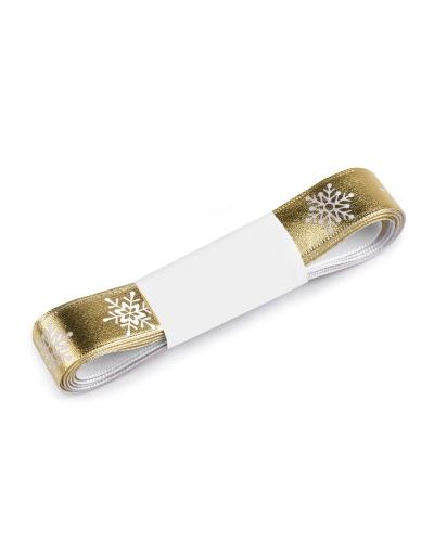 Vianočná stuha metalická vločky šírka 16 mm - 3 m | Mimib