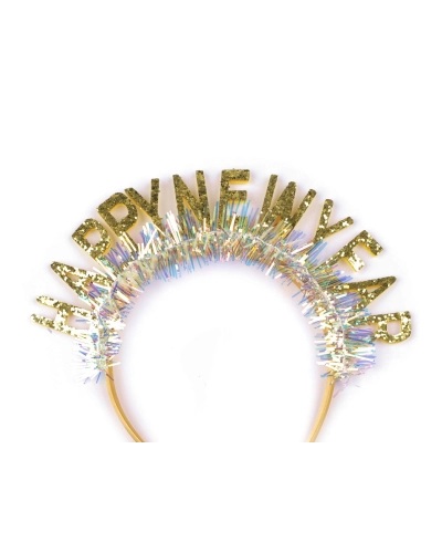 Párty čelenka do vlasov Happy New Year saténová - 1 ks | Mimib