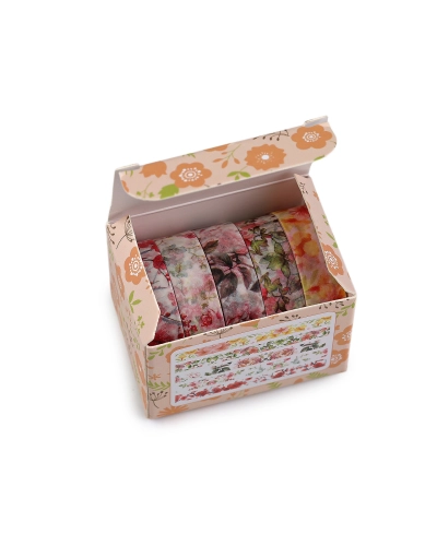 Washi ozdobná lepiaca páska mix - 1 krab. | Mimib
