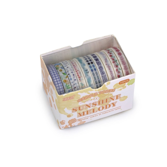 Washi ozdobná lepiaca páska mix - 1 krab. | Mimib