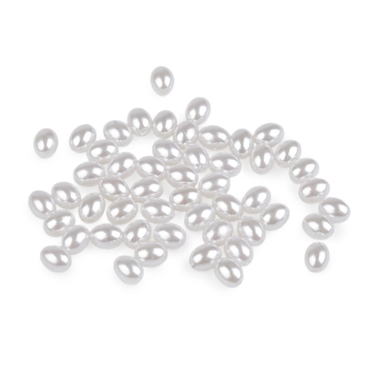 Plastové voskové koráliky / perly oliva 6x8 mm - 50 ks | Mimib
