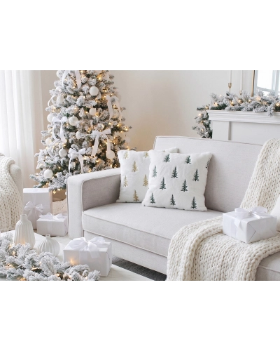 Vianočná plyšová obliečka na vankúš vyšívaná 45x45 cm - 1 ks | Mimib