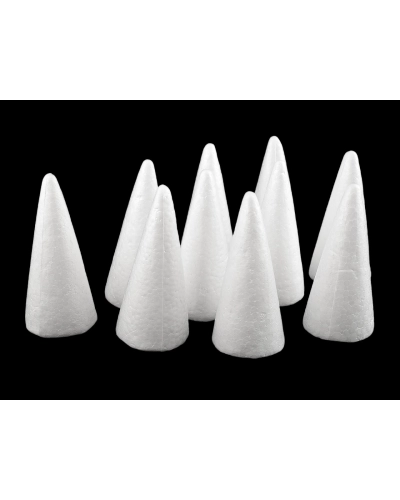 Kužeľ 5x11 cm polystyrén na výrobu anjelov a stromčekov - 10 ks | Mimib
