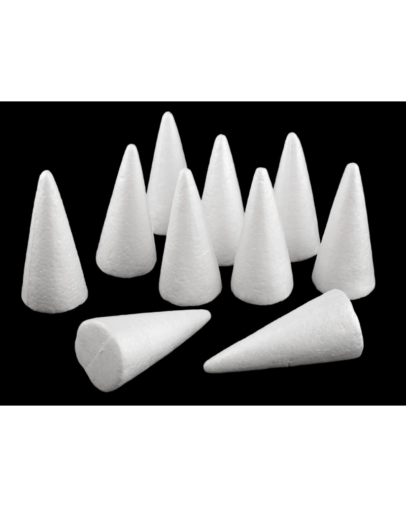 Kužeľ 5x11 cm polystyrén na výrobu anjelov a stromčekov - 10 ks | Mimib