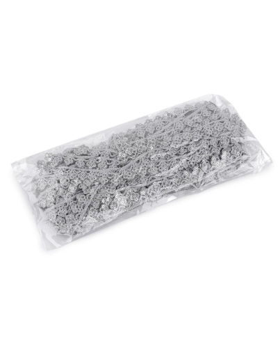 Prámik / vzdušná čipka metalická s flitrami šírka 12 mm - 9 m | Mimib
