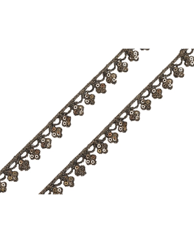 Prámik / vzdušná čipka metalická s flitrami šírka 12 mm - 9 m | Mimib