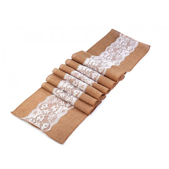 Behúň / obrus s čipkou 30x275 cm | Mimib