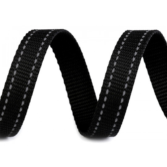Popruh šírka 20 mm s reflexným prešitím | Mimib
