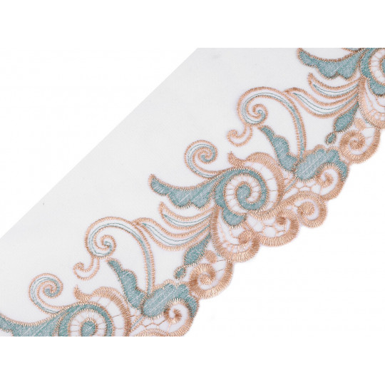 Vyšívaný prámik na monofile s lurexom šírka 18 cm | Mimib