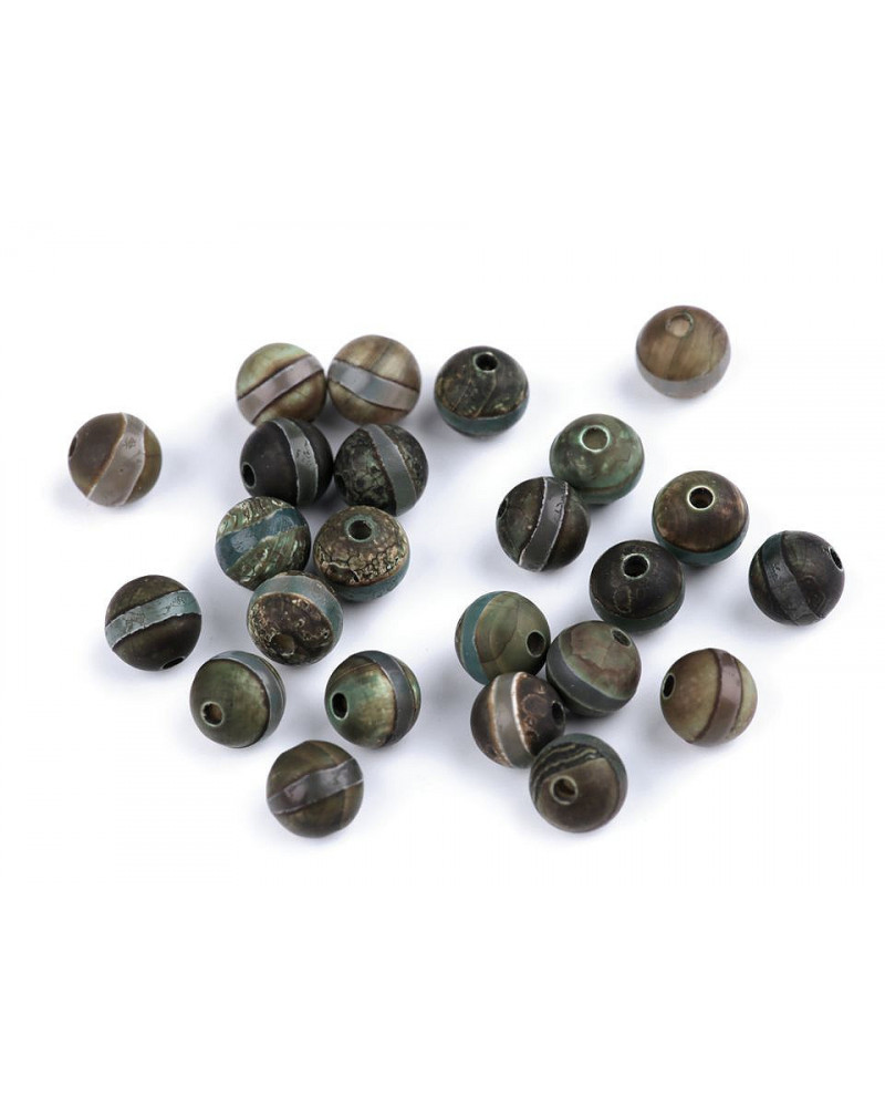 Minerálne korálky Tibetský achát pruhovaný Ø8 mm | Mimib