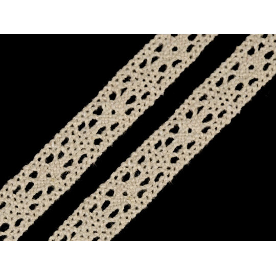 Bavlnená čipka šírka 11 mm paličkovaná | Mimib